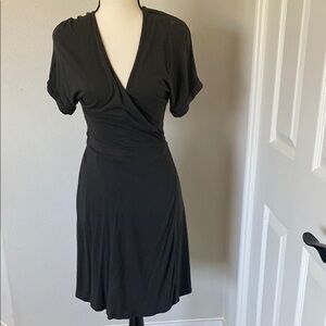 GAP Charcoal Midi Wrap Dress